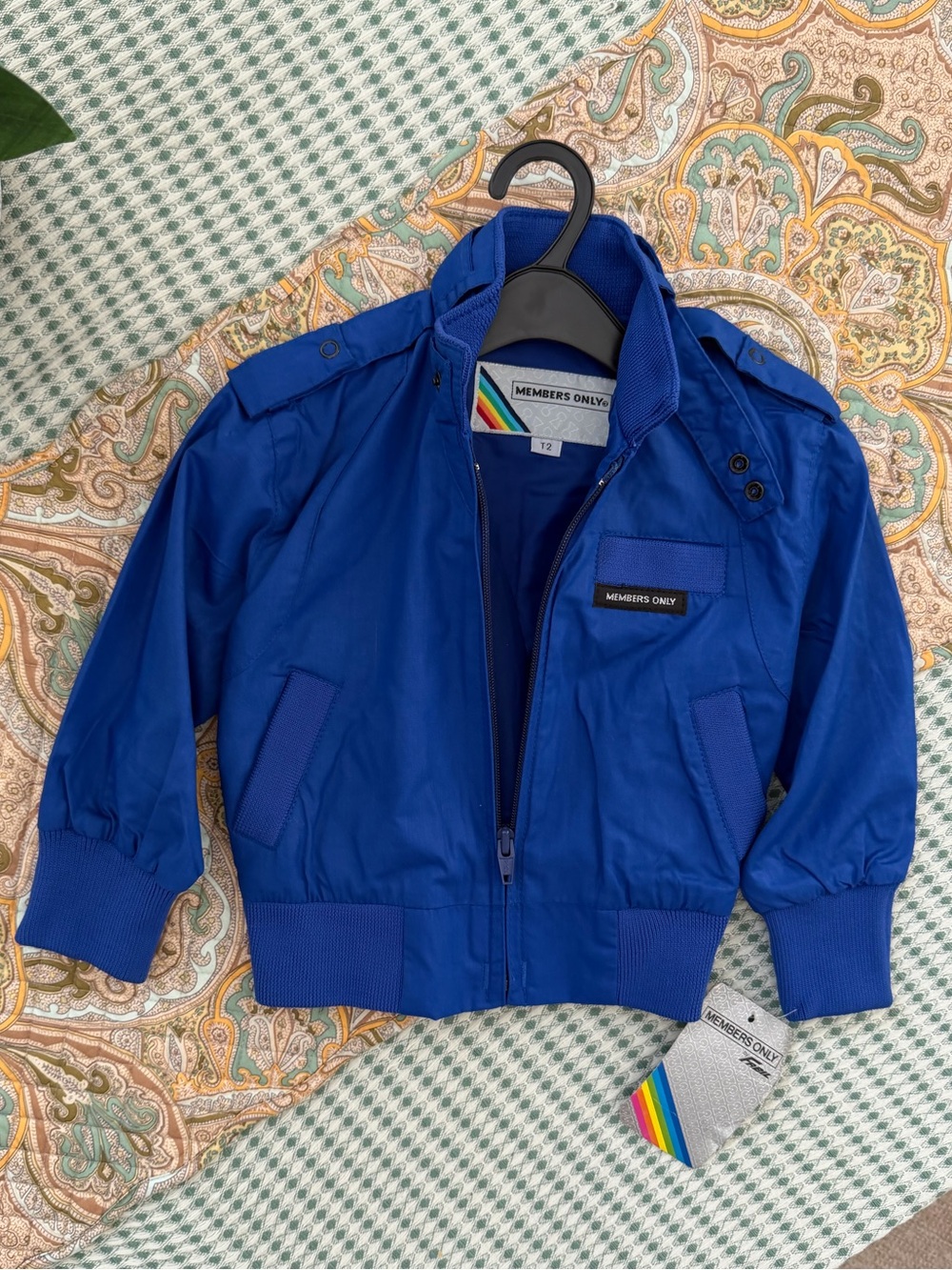 New Vintage Members Only Royal Blue Bomber Jacket 2T Toddler Boy